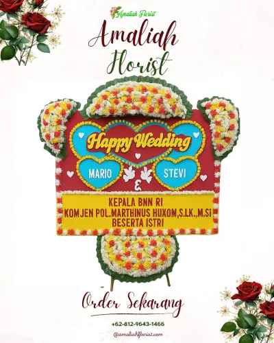 Karangan Papan Bunga Pernikahan di Sadangmekar